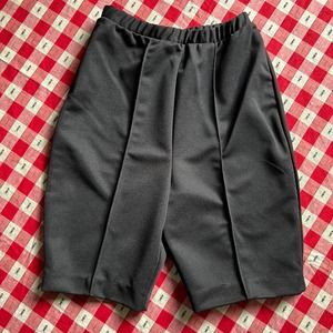 Vtg 70s Black Polyester High Waisted Shorts XS/S